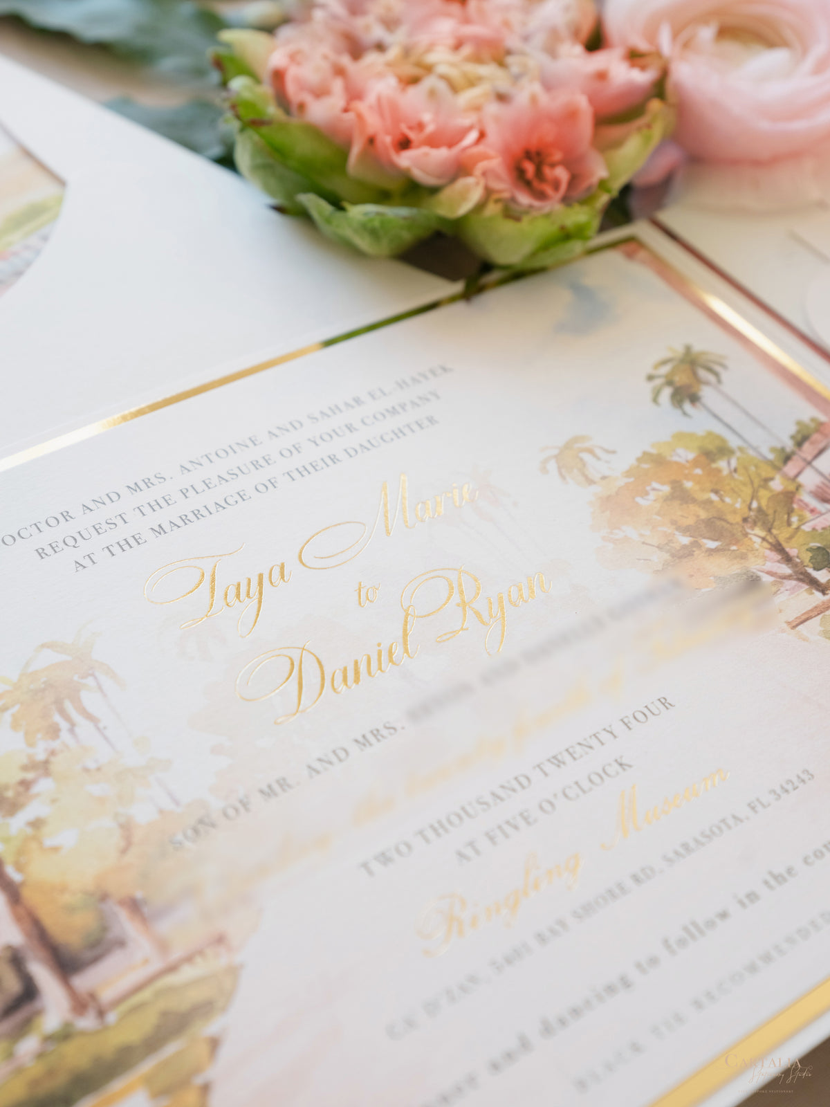 Ringling Museum Wedding, Sarasota, Florida, Wedding Invitation Suite | Bespoke Commission T&D