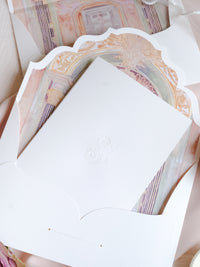 Wedding Invitation Pocket for Villa Cora, Florence, Italy | Letterpress & Embossed Monogram | Bespoke Commission for S&S