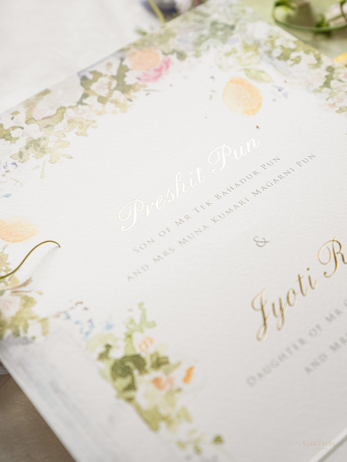 Bespoke Book Boxed Style Luxury Hand Made Pocket | Watercolor Floral Lemon Motifs | The Old Rectory Estate, Bletchingley