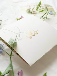 Bespoke Book Boxed Style Luxury Hand Made Pocket | Watercolor Floral Lemon Motifs | The Old Rectory Estate, Bletchingley