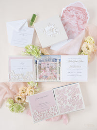 Bespoke Couture 3D Box Invitation With Laser Cut Gate | Venue of Villa Ephrussi | Bespoke Commission M&J