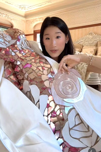 Bespoke Pearl Mass Rose Menu  | Rebecca Bloom's Lake Como Wedding | Villa Balbiano