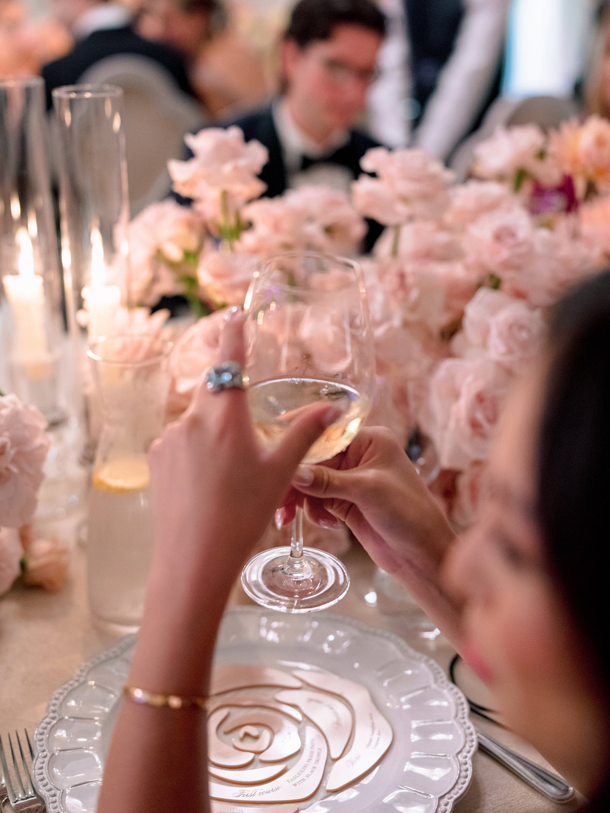 Bespoke Pearl Mass Rose Menu  | Rebecca Bloom's Lake Como Wedding | Villa Balbiano