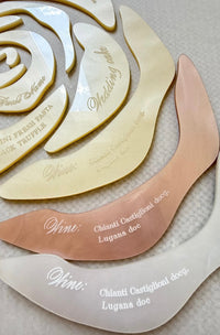Bespoke Pearl Mass Rose Menu  | Rebecca Bloom's Lake Como Wedding | Villa Balbiano