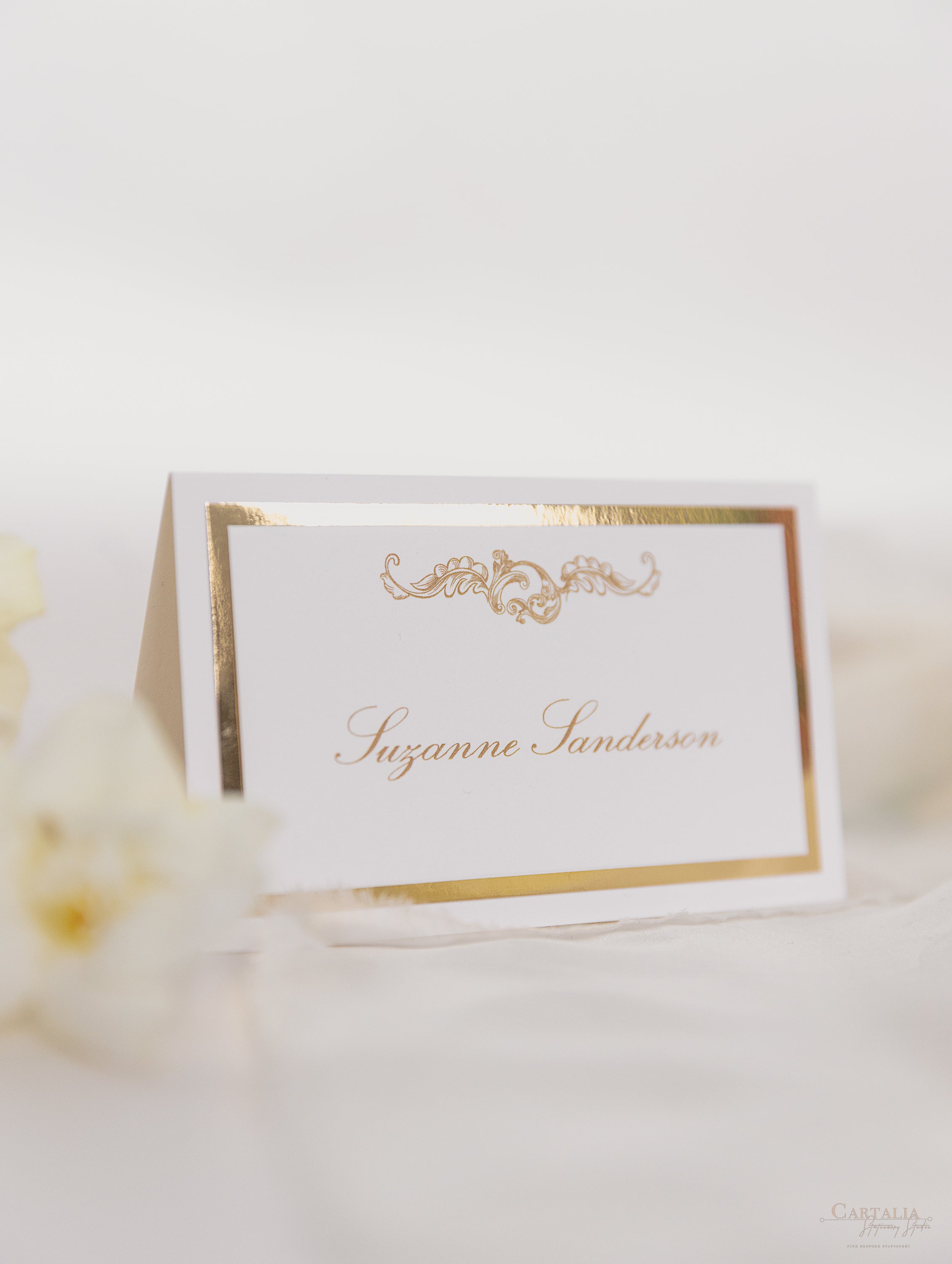 Gold wedding name cards hot sale
