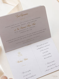 FOLDER Travel Wallet: Luxury Gold Wedding Passport Invite in Pocket & Mirror Tag Passport Invitation Suite
