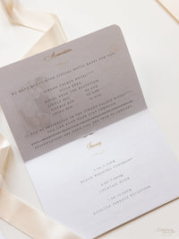 FOLDER Travel Wallet: Luxury Gold Wedding Passport Invite in Pocket & Mirror Tag Passport Invitation Suite