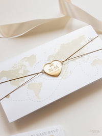 FOLDER Travel Wallet: Luxury Gold Wedding Passport Invite in Pocket & Mirror Tag Passport Invitation Suite