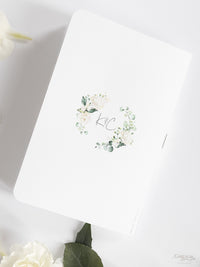 Wedding Hydrangea Folder Wallet in Sage Green, Passport Invitation & Mirror Plane Tag