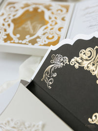Caja a medida Golden Couture: Diseño personalizado en 3D | Comisión personalizada A&J