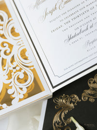 Caja a medida Golden Couture: Diseño personalizado en 3D | Comisión personalizada A&J