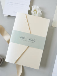 Custom Wedding Venue Illustration |  Foiled Venue Invitation Pocket Suite in Classic Envelope Fold in Gold Foil | SAMPLE