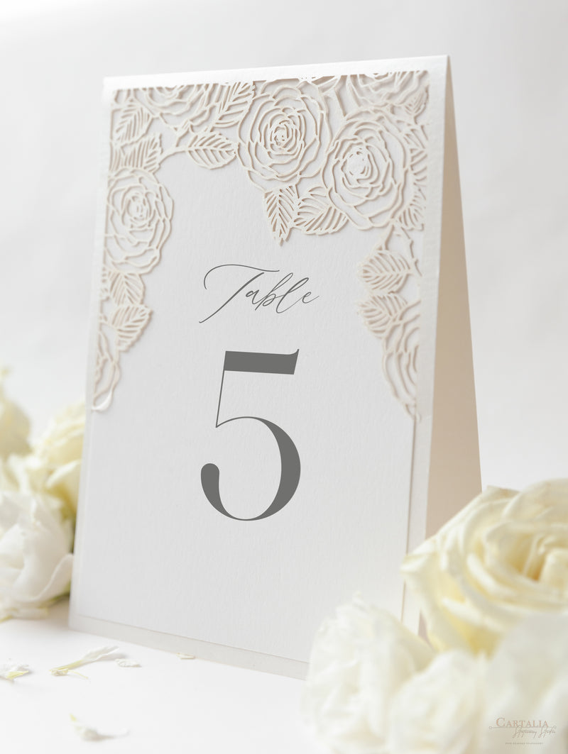 Roses Table Number or Name Laser Cut - Free Standing – Cartalia roses-table-number-or-name-laser-cut-free-standing-cartalia