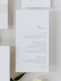 Classic Wedding Menu with Guest Names & Wax Seal