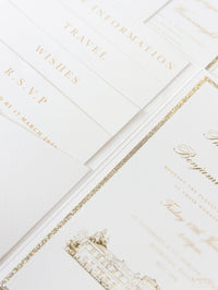 Invitaciones de boda en Grantley Hall | Comisión personalizada P&B