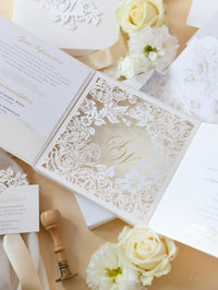 Invitaciones de boda para el lugar de Grantley Hall | Caja a medida de alta costura | Comisión personalizada S&W