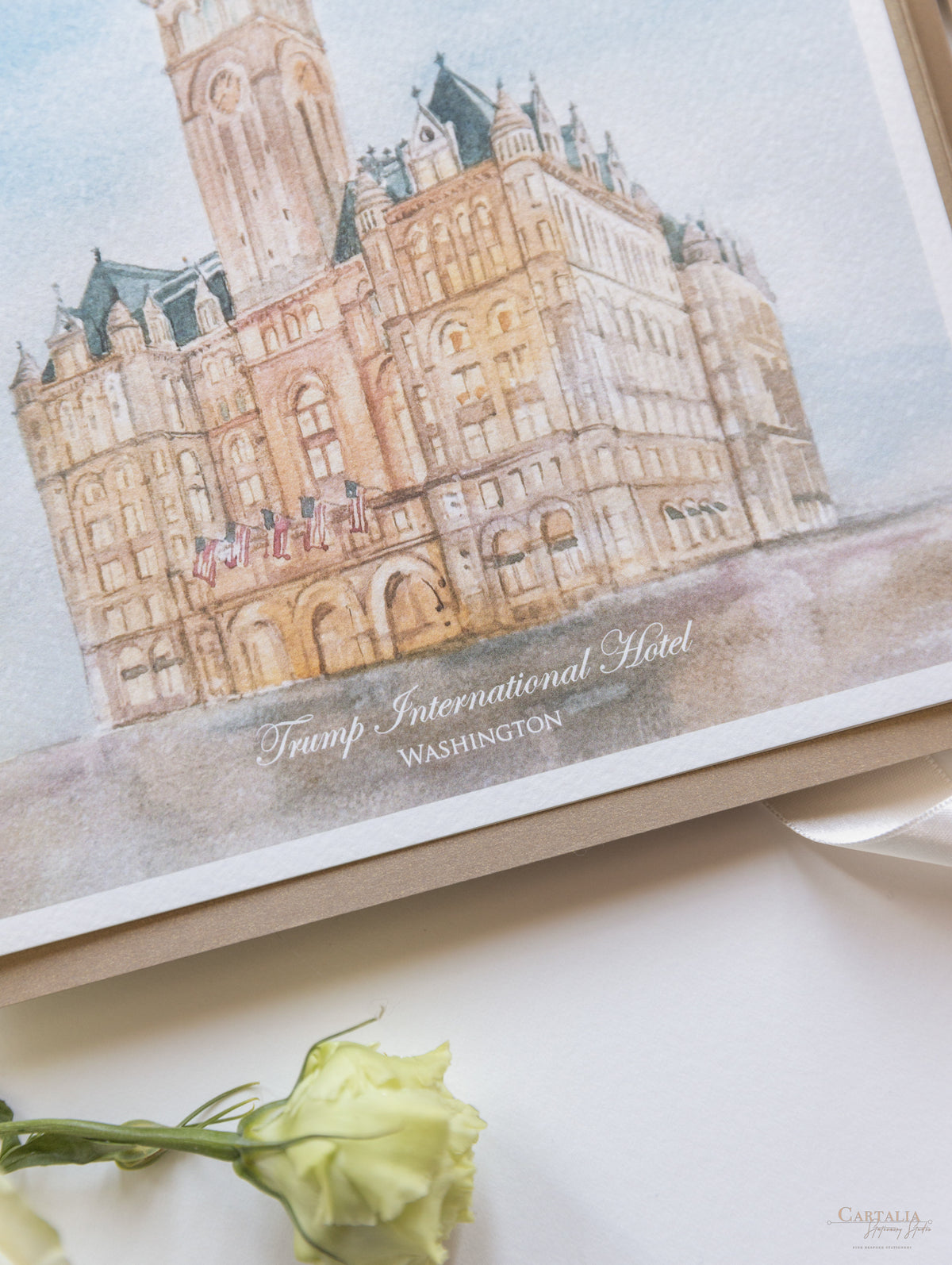 Invitación de boda Waldorf Astoria Washington | Comisión a medida J&G