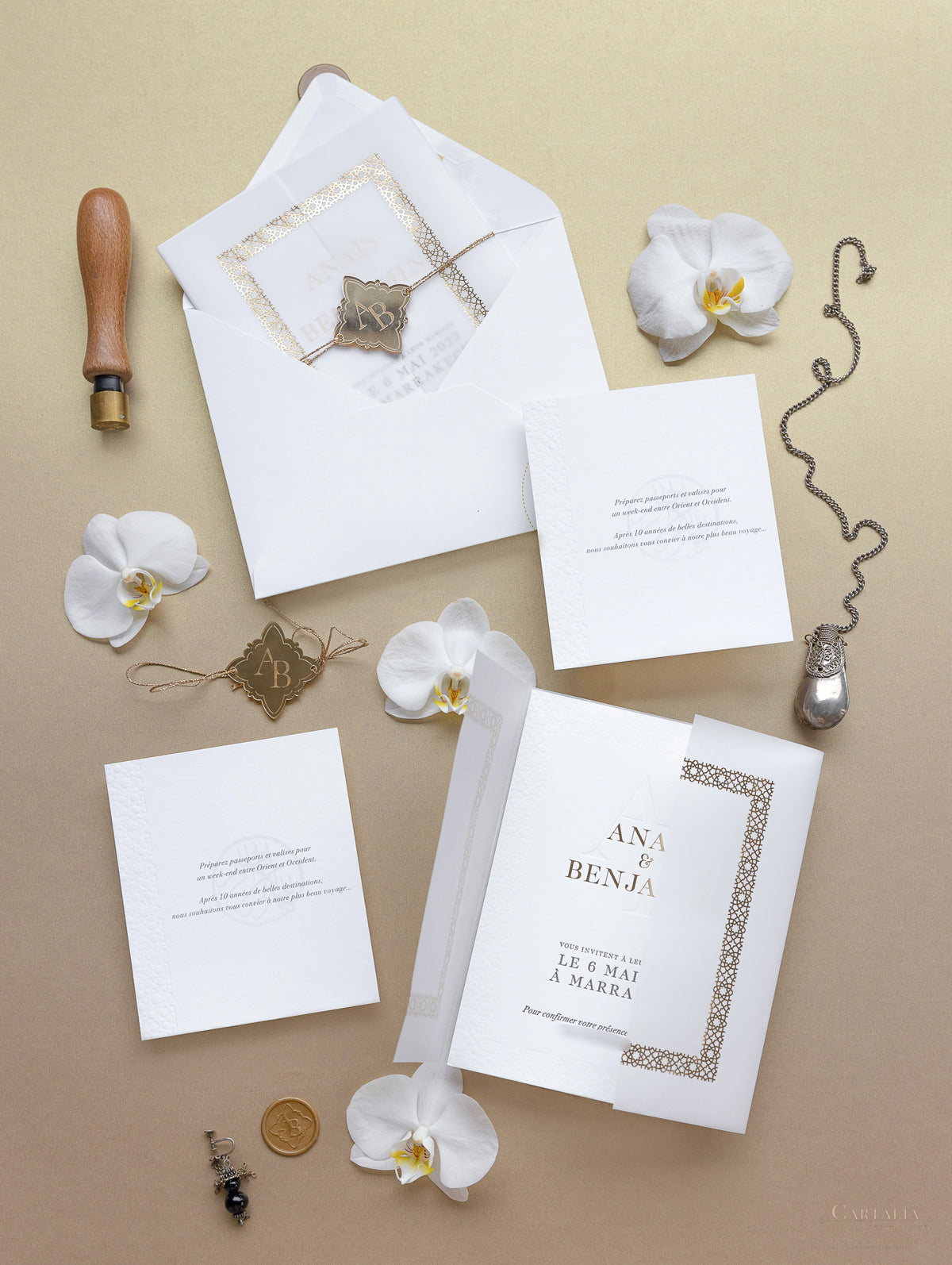 Boda de destino en Marruecos | Invitaciones de boda en Marrakech | Comisión A&B a medida