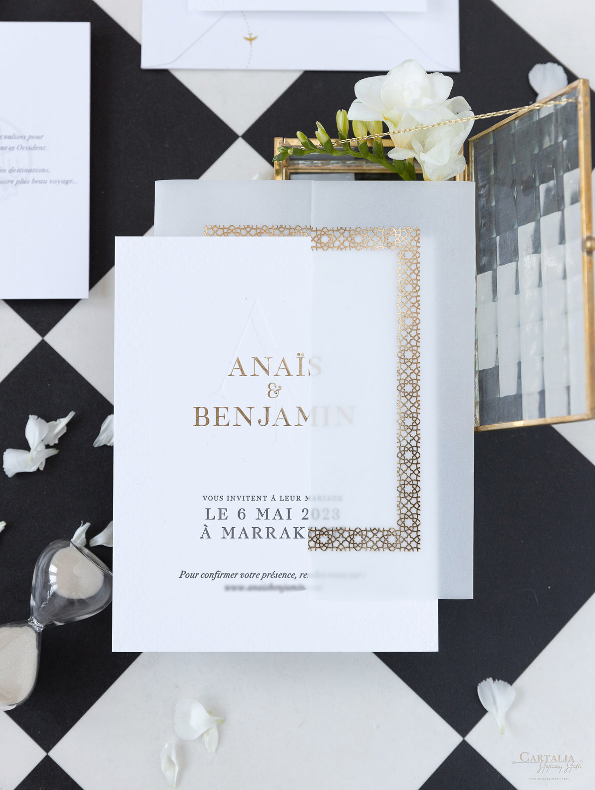 Boda de destino en Marruecos | Invitaciones de boda en Marrakech | Comisión A&B a medida