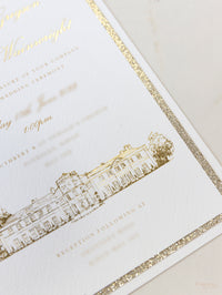Invitaciones de boda en Grantley Hall | Comisión personalizada P&B