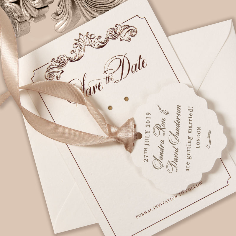 Save the Date 2.5'' X 30' Ribbon Champagne Satin