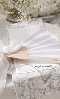 Abanico del programa Regal Wedding Petal, orden de día única, orden de servicio, monograma de lámina de lujo único