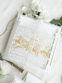 Your Own Venue Ornamental Gate Laser Cut  Foiled Venue Wedding Invitation