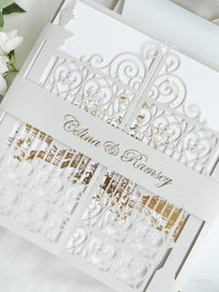 Your Own Venue Ornamental Gate Laser Cut  Foiled Venue Wedding Invitation