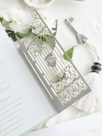 Your Own Venue Ornamental Gate Laser Cut  Foiled Venue Wedding Invitation.