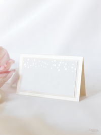 Classic Champagne and Rose Gold Confetti Place Card