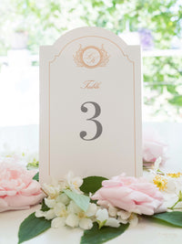 Luxury Arch Table Number Cards | Villa del Balbianello, Lake Como Wedding