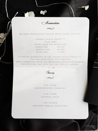 Black Luxury Passport Wedding Invitation Suite with Silver Glitter & Real Silver Foil