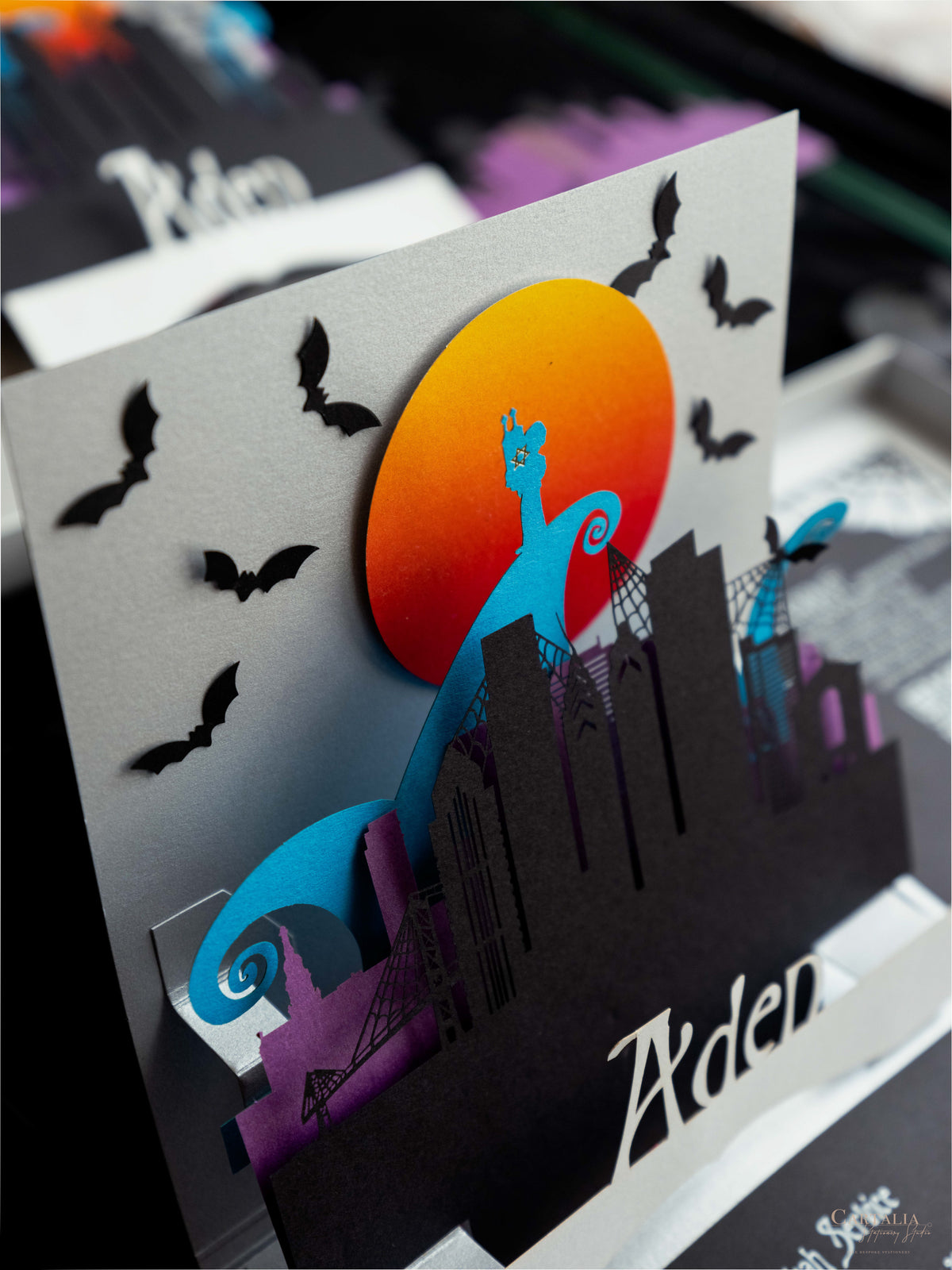 3D Pop Up Bat Mitzvah Halloween Invitation | Tim Burton Nightmare Before Christmas Box