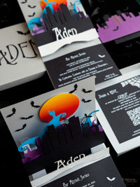 3D Pop Up Bat Mitzvah Halloween Invitation | Tim Burton Nightmare Before Christmas Box