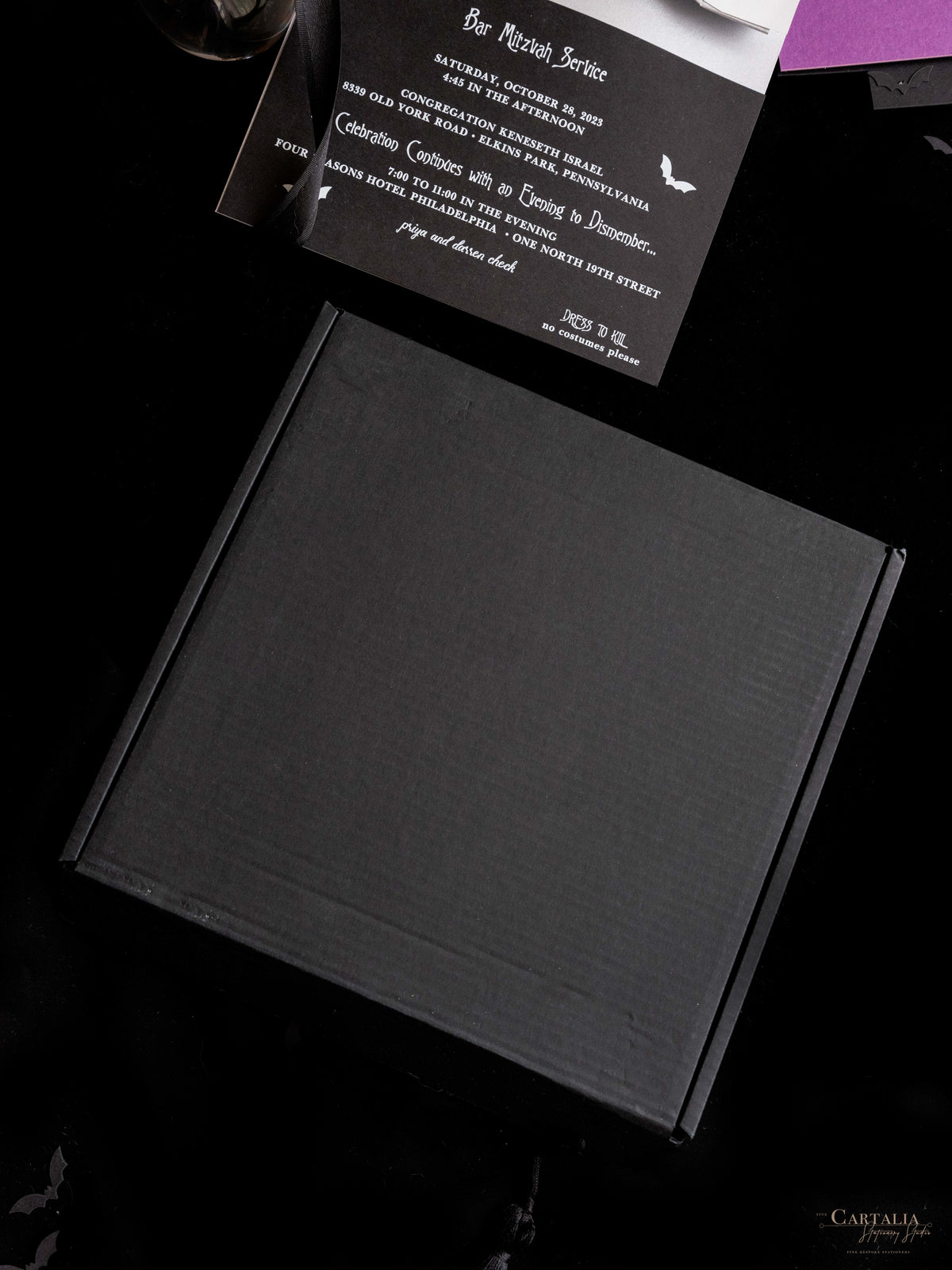 3D Pop Up Bat Mitzvah Halloween Invitation | Tim Burton Nightmare Before Christmas Box
