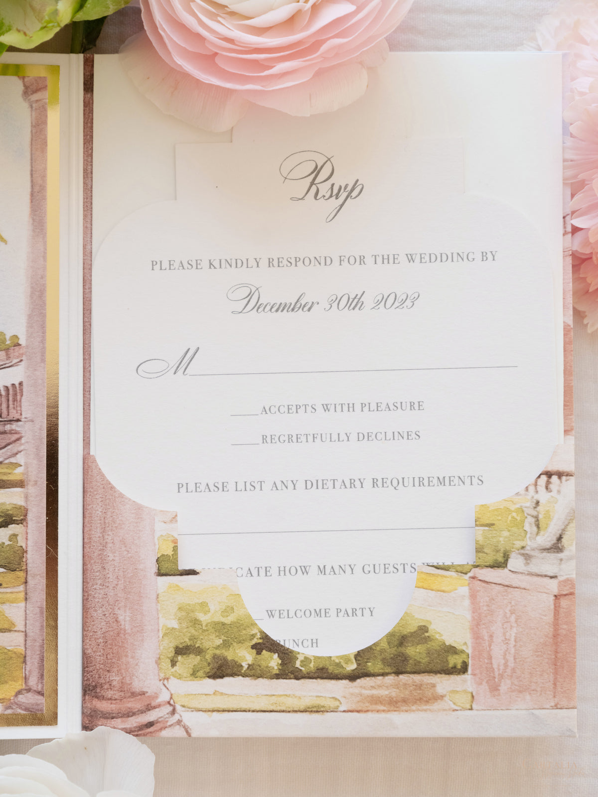 Ringling Museum Wedding, Sarasota, Florida, Wedding Invitation Suite | Bespoke Commission T&D