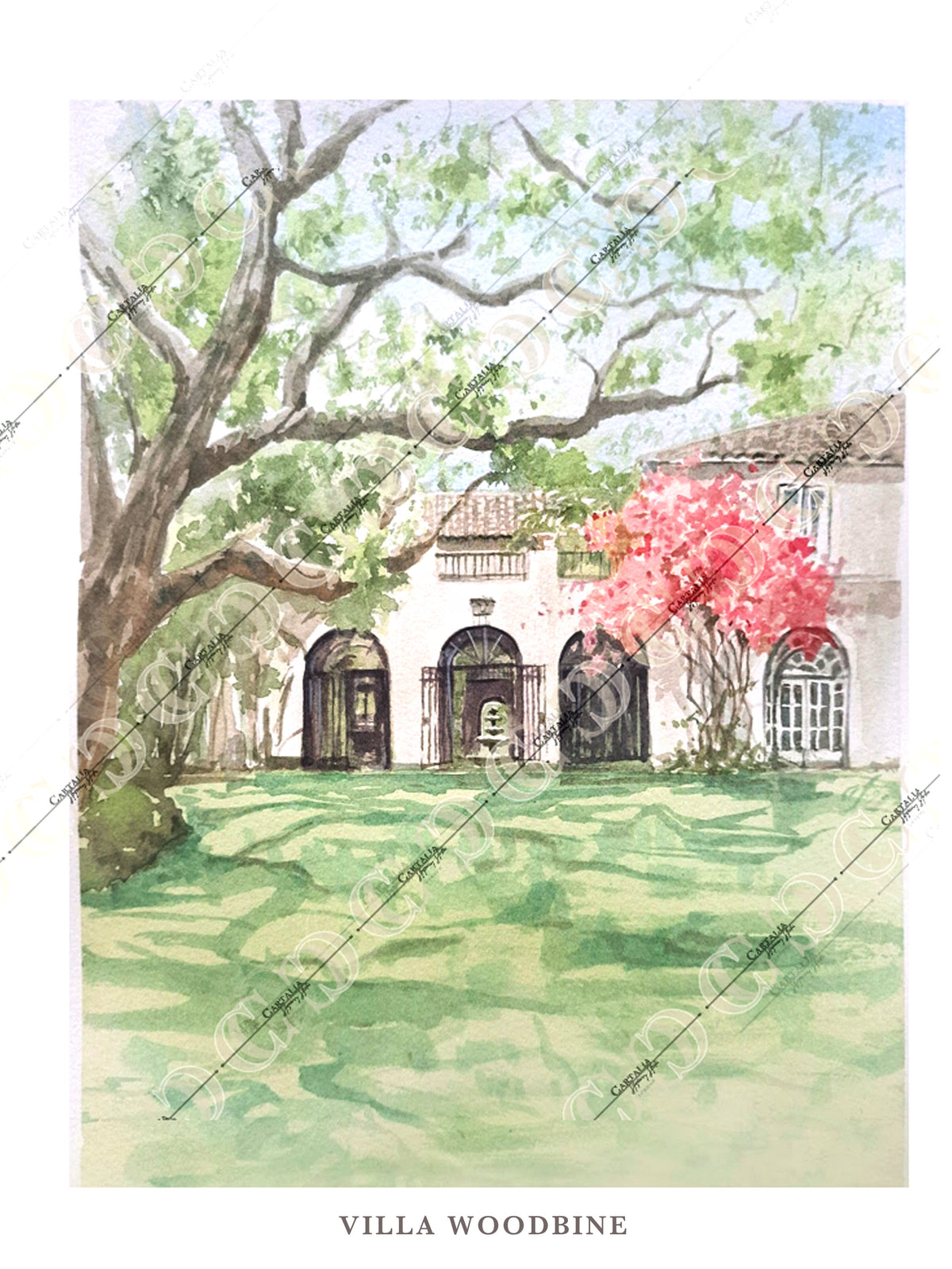 Watercolor Painting of Villa Woodbine: Wedding Venue Miami | Florida