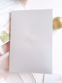 Luxury Watercolour Villa Cora Pocket with Letterpress and Deckled Edge Envelope | Bespoke Commission for S&S