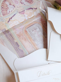 Luxury Watercolour Villa Cora Pocket with Letterpress and Deckled Edge Envelope | Bespoke Commission for S&S