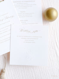 Luxury Watercolour Villa Cora Pocket with Letterpress and Deckled Edge Envelope | Bespoke Commission for S&S