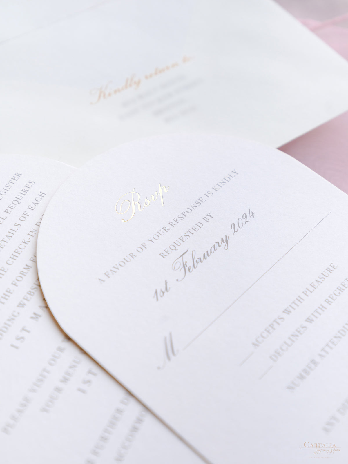 Luxury Wedding Invitation Suite with Watercolour Venue and Gold Foil | Villa Padierna Palace Marbella | Bespoke Commission for B&H