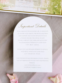 Luxury Wedding Invitation Suite with Watercolour Venue and Gold Foil | Villa Padierna Palace Marbella | Bespoke Commission for B&H
