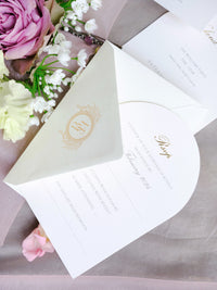 Luxury Wedding Invitation Suite with Watercolour Venue and Gold Foil | Villa Padierna Palace Marbella | Bespoke Commission for B&H