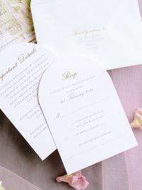 Luxury Wedding Invitation Suite with Watercolour Venue and Gold Foil | Villa Padierna Palace Marbella | Bespoke Commission for B&H