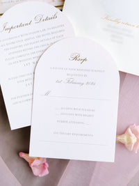 Luxury Wedding Invitation Suite with Watercolour Venue and Gold Foil | Villa Padierna Palace Marbella | Bespoke Commission for B&H