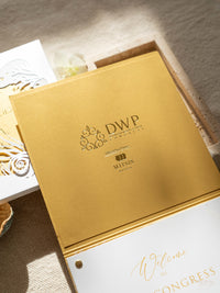 DWP Congress Schedule Stationery with Gold Foil, Laser Cut, Sea Cutouts | Rhodes Island, Greece