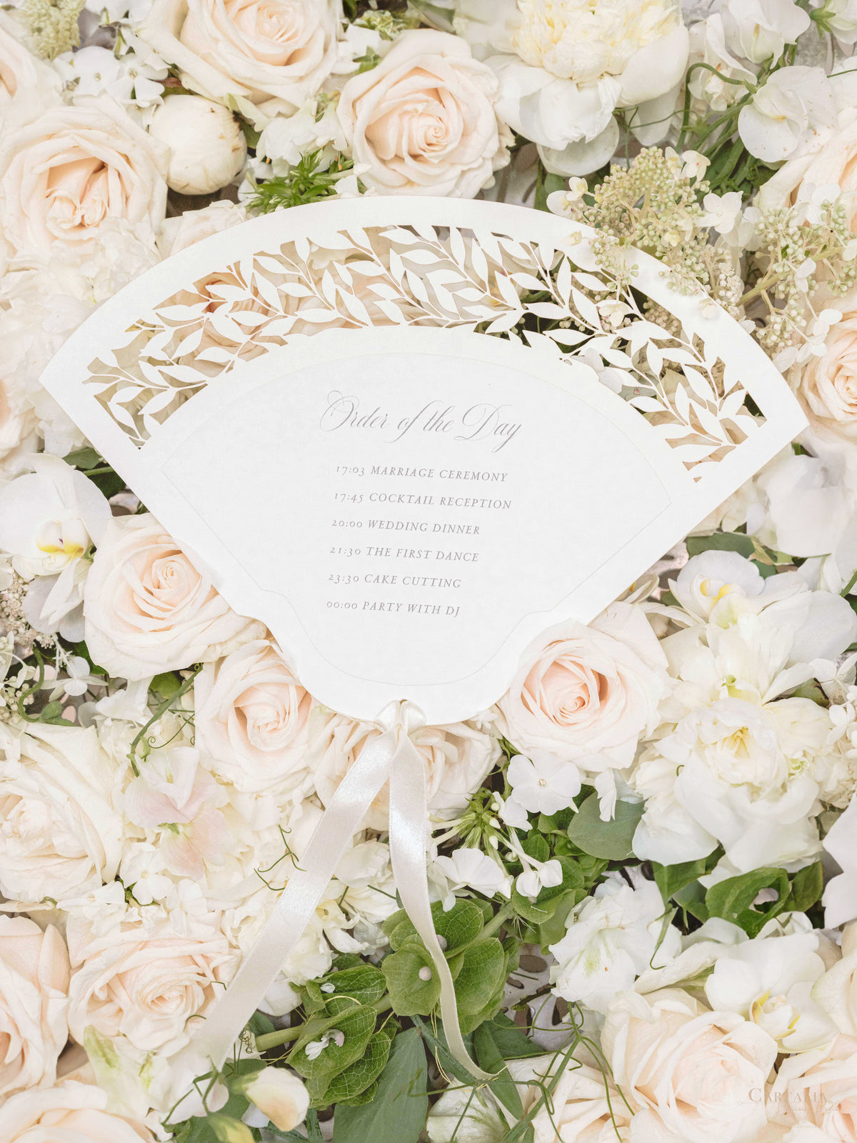 Luxury Wedding Petal Program Fan | Order of Service