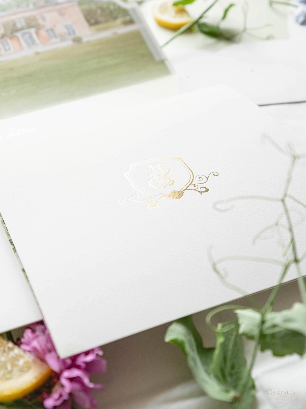 Libro a medida estilo en caja bolsillo hecho a mano de lujo | Motivos florales de limón en acuarela