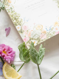 Libro a medida estilo en caja bolsillo hecho a mano de lujo | Motivos florales de limón en acuarela