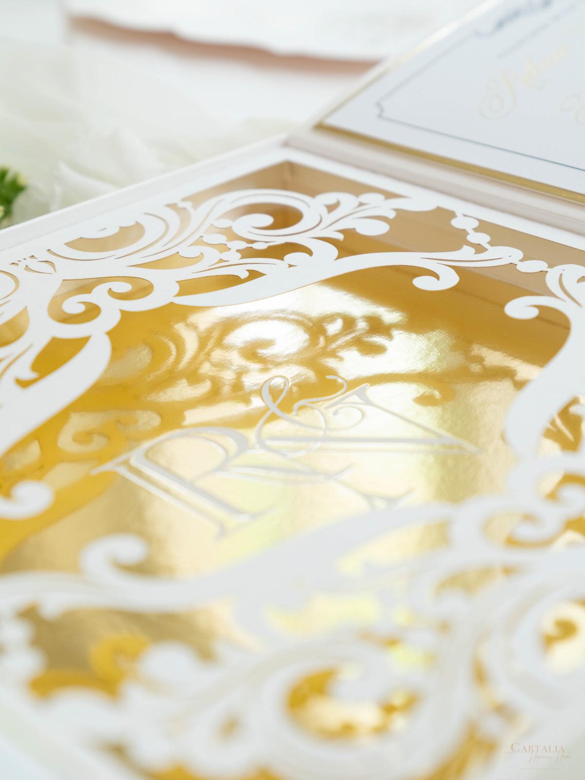 Caja a medida Golden Couture: Diseño personalizado en 3D | Comisión R&amp;N a medida